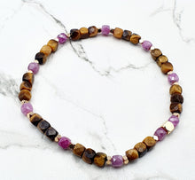 Charger l'image dans la galerie, Oeil de tigre et Tourmaline Rose