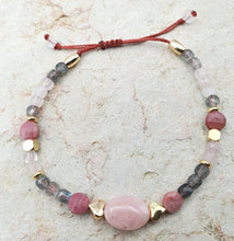 Charger l'image dans la galerie, Labradorite, Quartz rose et Rhodonite