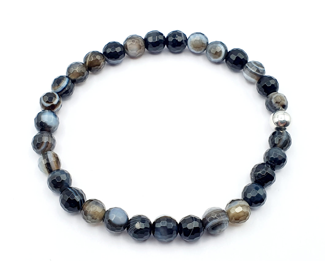 Agate zonée noire
