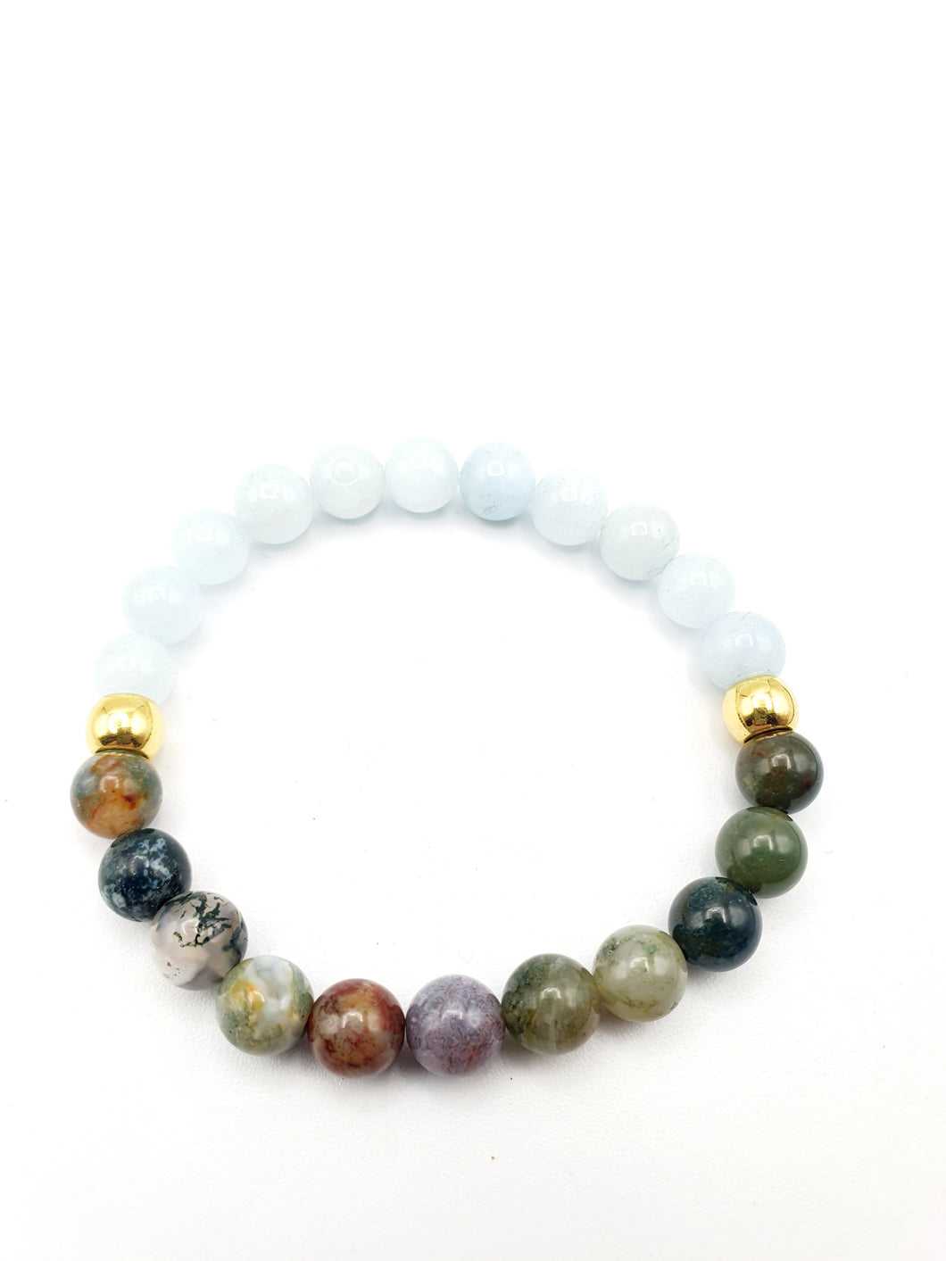 Jaspe multicolor et Aigue marine