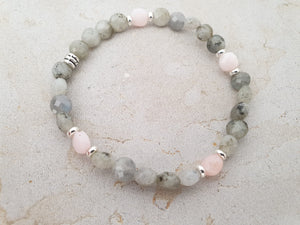 Labradorite et Opale rose