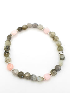 Labradorite et Opale rose