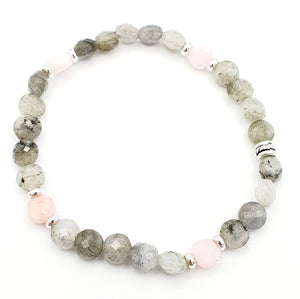 Labradorite et Opale rose