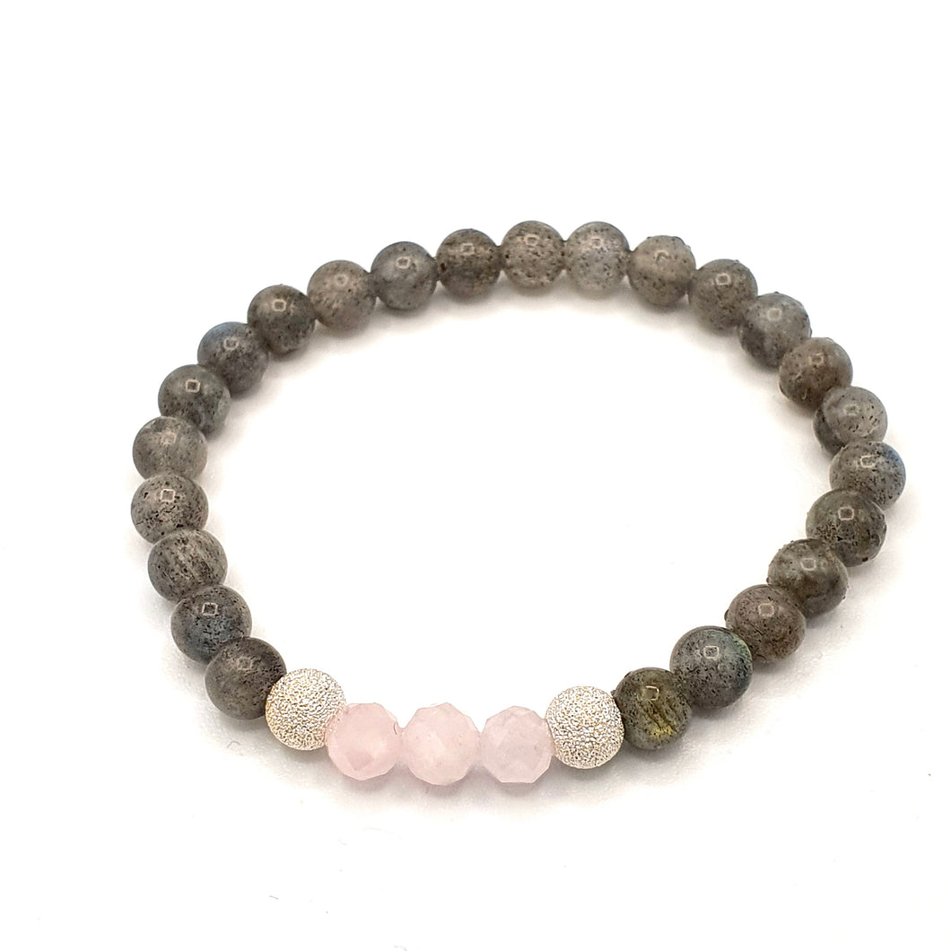 Labradorite et Quartz rose