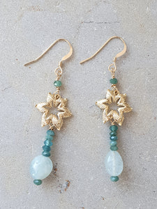 Tourmaline multicolore et Aigue marine