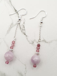 Kunzite et tourmaline rose