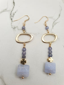 Tanzanite et Agate Blue Lace