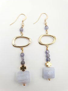 Tanzanite et Agate Blue Lace
