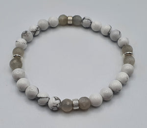 Howlite et Agate grise