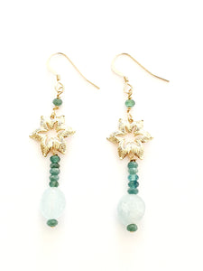 Tourmaline multicolore et Aigue marine